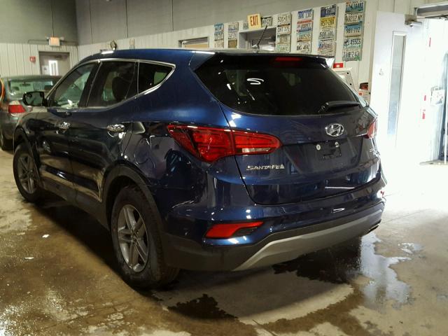 5XYZTDLB1JG542870 - 2018 HYUNDAI SANTA FE S BLUE photo 3