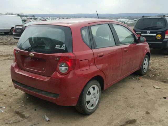 KL1TD6DE5AB096392 - 2010 CHEVROLET AVEO LS RED photo 4