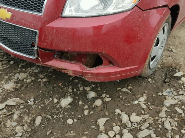 KL1TD6DE5AB096392 - 2010 CHEVROLET AVEO LS RED photo 9