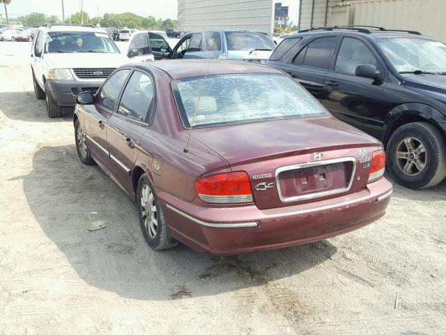 KMHWF35H42A596926 - 2002 HYUNDAI SONATA GLS RED photo 3