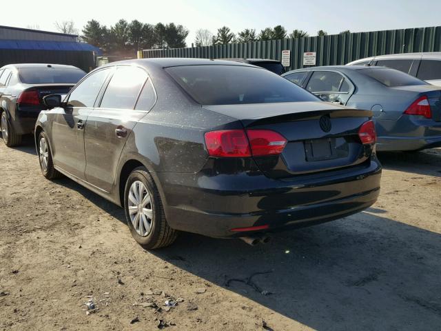 3VW1K7AJ1CM356888 - 2012 VOLKSWAGEN JETTA BASE BLACK photo 3
