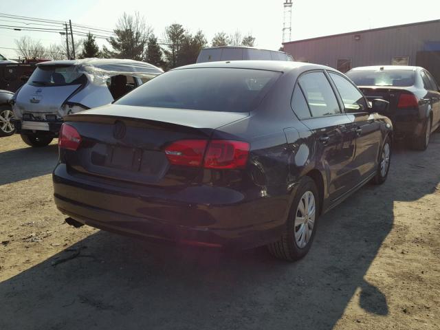 3VW1K7AJ1CM356888 - 2012 VOLKSWAGEN JETTA BASE BLACK photo 4