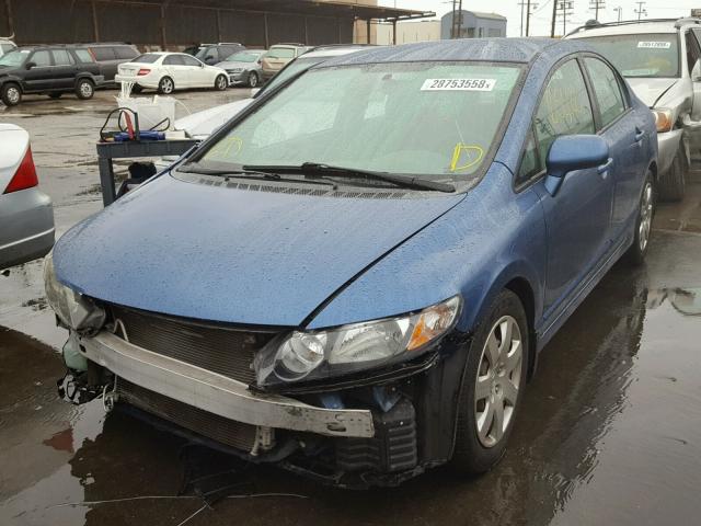 2HGFA15519H534636 - 2009 HONDA CIVIC LX BLUE photo 2