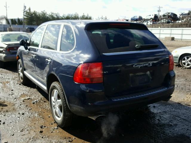 WP1AB29P14LA74363 - 2004 PORSCHE CAYENNE S BLUE photo 3