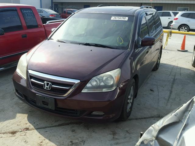 5FNRL386X7B437864 - 2007 HONDA ODYSSEY EX MAROON photo 2