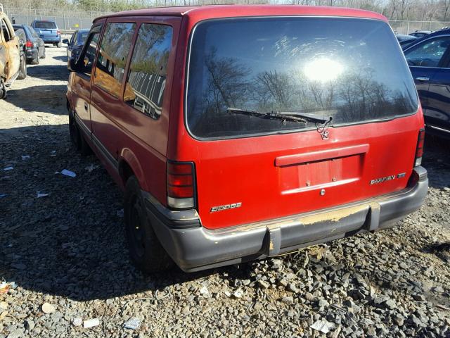 2B4GH4537PR272219 - 1993 DODGE CARAVAN SE RED photo 3