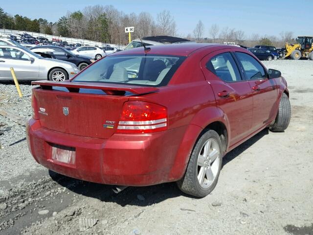 1B3LC56R08N121652 - 2008 DODGE AVENGER SX RED photo 4