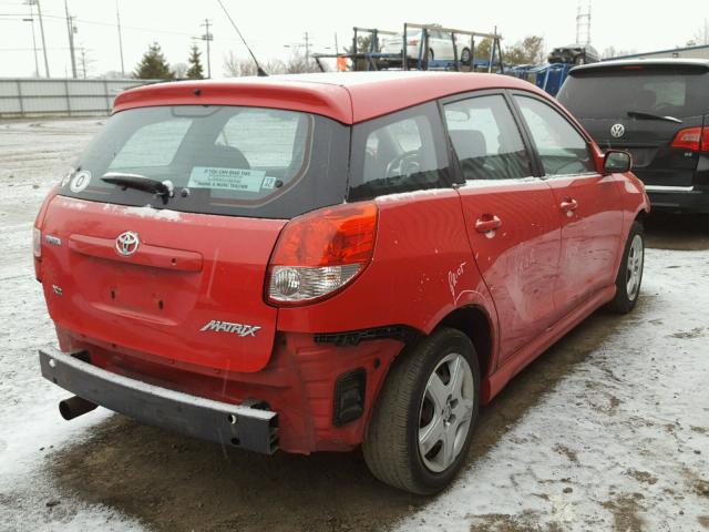 2T1KR32E23C041104 - 2003 TOYOTA MATRIX RED photo 4