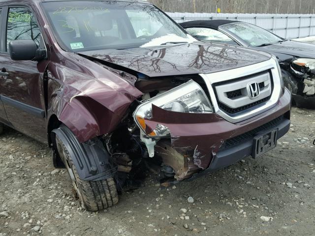 5FNYF48259B013453 - 2009 HONDA PILOT LX MAROON photo 9