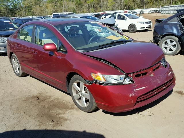 1HGFA16888L046570 - 2008 HONDA CIVIC EX RED photo 1