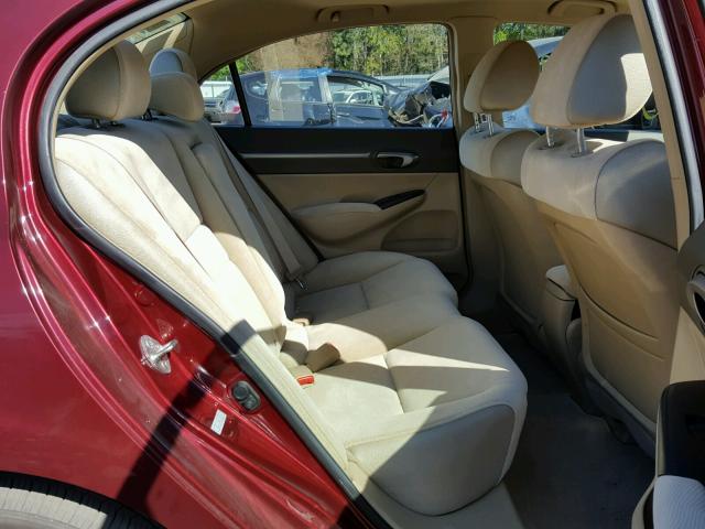 1HGFA16888L046570 - 2008 HONDA CIVIC EX წითელი ფოტო 6