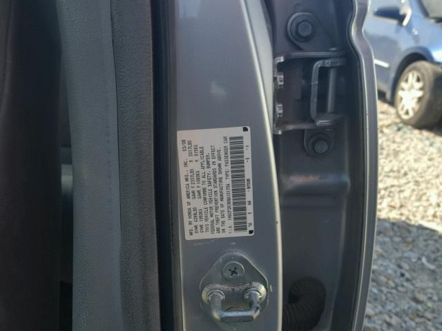 1HGCP26368A101704 - 2008 HONDA ACCORD LX SILVER photo 10