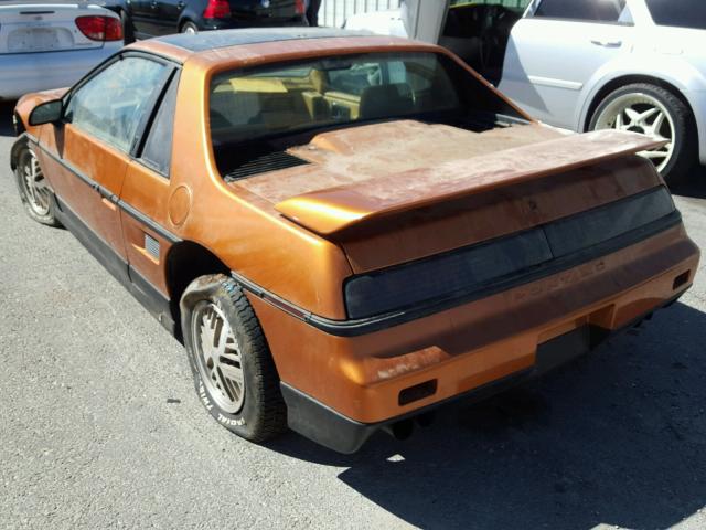 1G2PF3799GP259305 - 1986 PONTIAC FIERO SE ORANGE photo 3