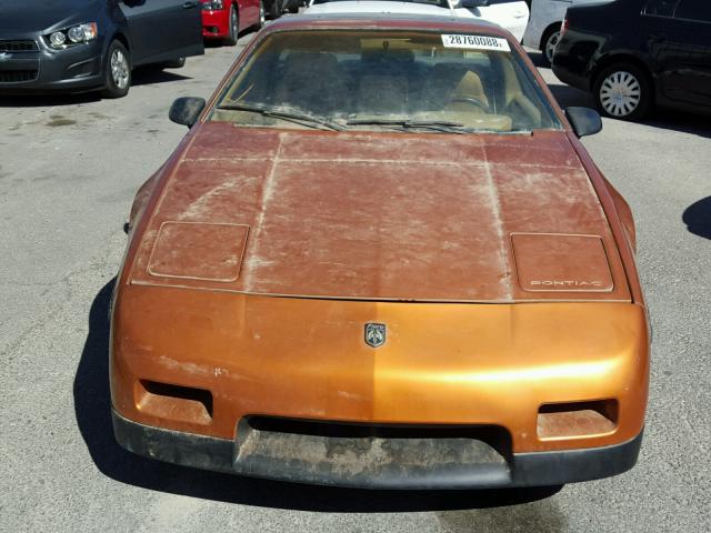 1G2PF3799GP259305 - 1986 PONTIAC FIERO SE ORANGE photo 9