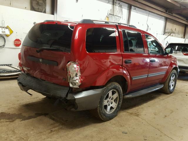 1D8HB48207F557249 - 2007 DODGE DURANGO SL MAROON photo 4