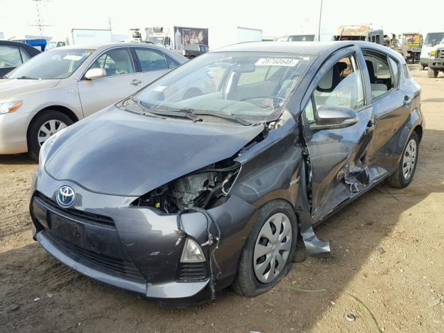 JTDKDTB39C1525143 - 2012 TOYOTA PRIUS C GRAY photo 2