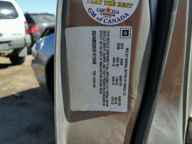 2G4WB52K6X1412496 - 1999 BUICK REGAL LS GOLD photo 10