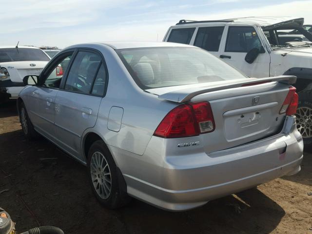 2HGES16545H605118 - 2005 HONDA CIVIC LX SILVER photo 3