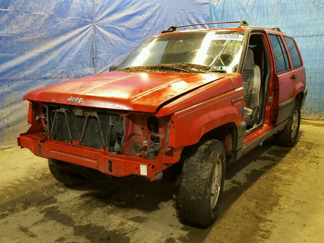 1J4GZ58S3SC760507 - 1995 JEEP GRAND CHER RED photo 2