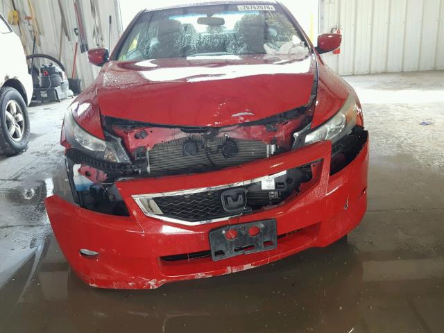 1HGCS22848A006543 - 2008 HONDA ACCORD EXL RED photo 9