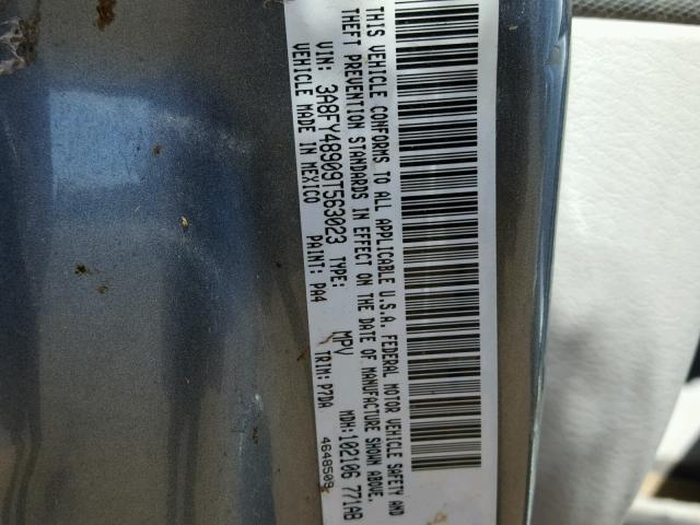 3A8FY48909T563023 - 2009 CHRYSLER PT CRUISER GRAY photo 10