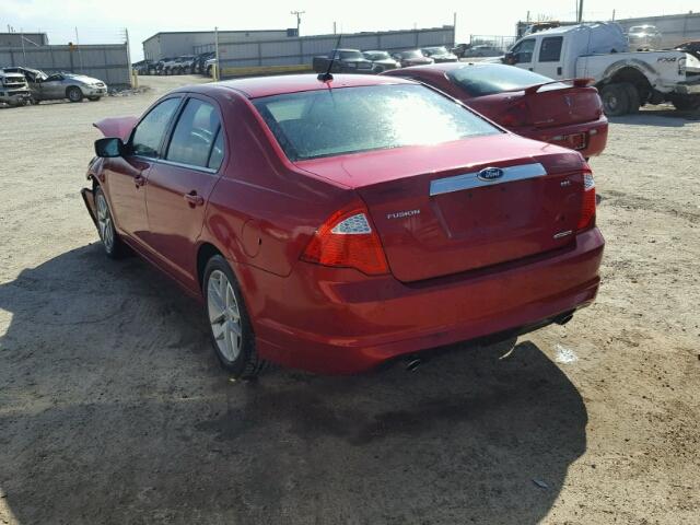 3FAHP0JG2CR316164 - 2012 FORD FUSION SEL RED photo 3