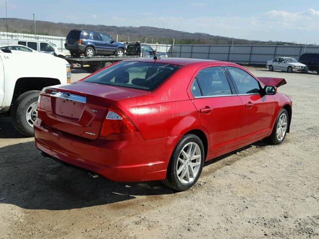 3FAHP0JG2CR316164 - 2012 FORD FUSION SEL RED photo 4
