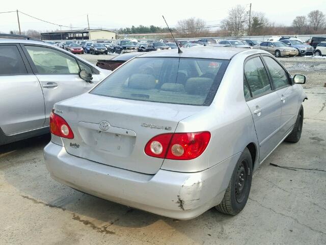 2T1BR32E35C325439 - 2005 TOYOTA COROLLA CE SILVER photo 4