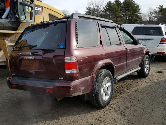 JN8DR09Y93W821197 - 2003 NISSAN PATHFINDER MAROON photo 4