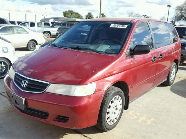 5FNRL18593B076939 - 2003 HONDA ODYSSEY LX RED photo 2