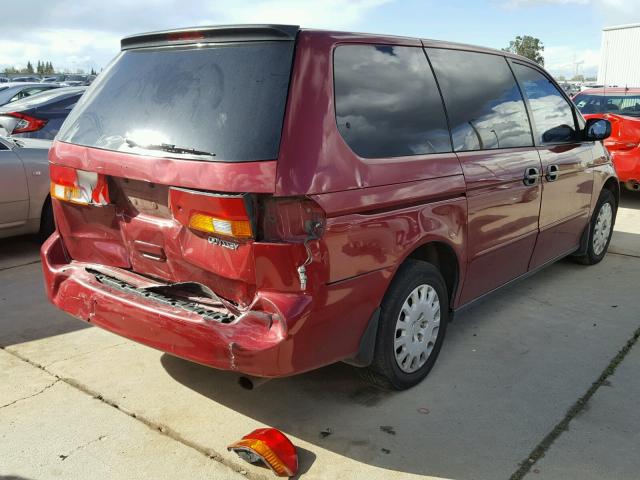 5FNRL18593B076939 - 2003 HONDA ODYSSEY LX RED photo 4