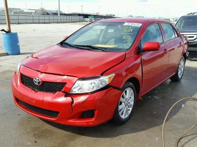 2T1BU4EE1AC388002 - 2010 TOYOTA COROLLA BA RED photo 2