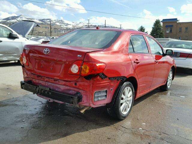 2T1BU4EE1AC388002 - 2010 TOYOTA COROLLA BA RED photo 4