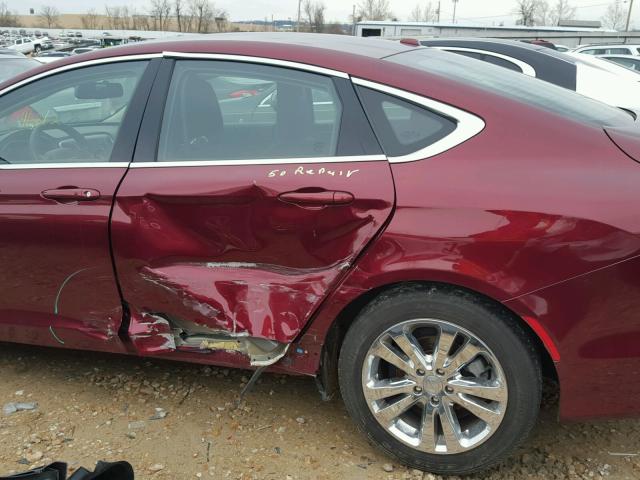 1C3CCCAB6FN744501 - 2015 CHRYSLER 200 LIMITE BURGUNDY photo 9