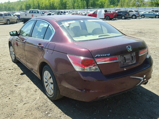 1HGCP2E31BA095089 - 2011 HONDA ACCORD LX MAROON photo 3