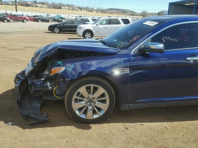 1FAHP2JW0BG185244 - 2011 FORD TAURUS LIM BLUE photo 9