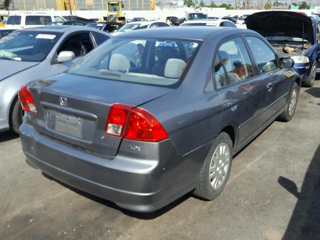 2HGES16504H565313 - 2004 HONDA CIVIC GRAY photo 4