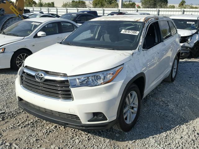 5TDZARFH6FS015467 - 2015 TOYOTA HIGHLANDER WHITE photo 2