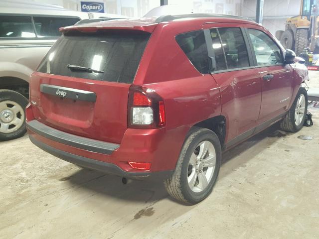 1C4NJDBB2ED800520 - 2014 JEEP COMPASS SP RED photo 4