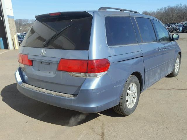 5FNRL38489B058489 - 2009 HONDA ODYSSEY EX BLUE photo 4