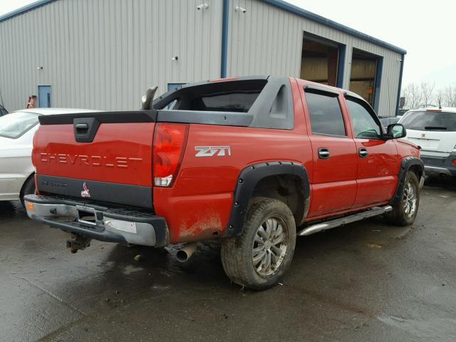 3GNEK12T74G241656 - 2004 CHEVROLET AVALANCHE RED photo 4