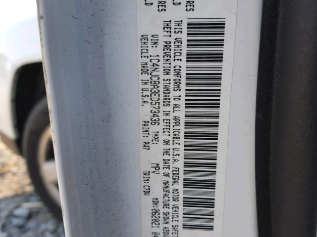 1C4NJCBA3ED573436 - 2014 JEEP COMPASS SP WHITE photo 10