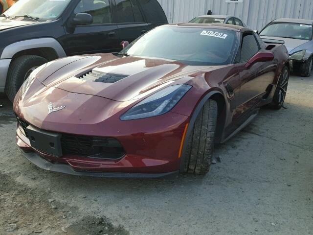 1G1Y12D74H5110205 - 2017 CHEVROLET CORVETTE G BURGUNDY photo 2