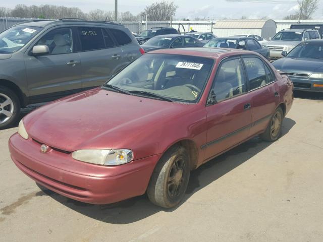 1Y1SK5480XZ419662 - 1999 CHEVROLET GEO PRIZM 勃艮第红 照片 2