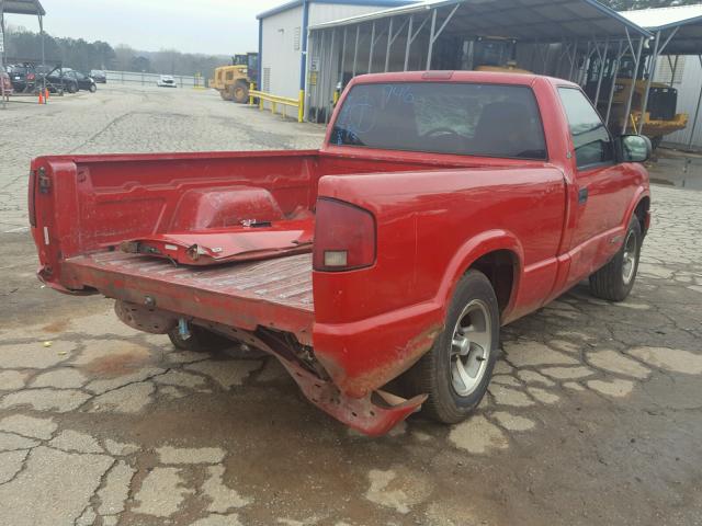 1GCCS14W028164087 - 2002 CHEVROLET S TRUCK S1 RED photo 4