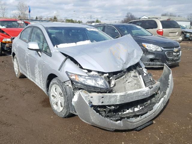 19XFB2F56DE040096 - 2013 HONDA CIVIC LX SILVER photo 1