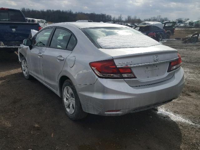 19XFB2F56DE040096 - 2013 HONDA CIVIC LX SILVER photo 3