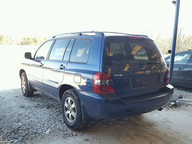 JTEGD21A650112245 - 2005 TOYOTA HIGHLANDER BLUE photo 3