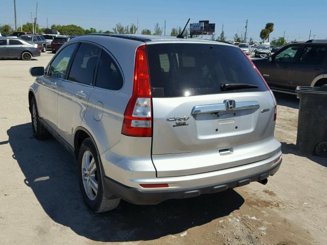 5J6RE4H76AL024976 - 2010 HONDA CR-V EXL SILVER photo 3