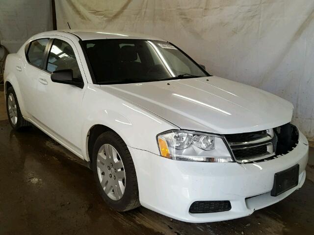 1C3CDZAB7CN243628 - 2012 DODGE AVENGER SE WHITE photo 1